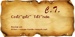 Czégé Tünde névjegykártya
